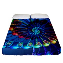 Top Peacock Feathers Fitted Sheet (queen Size)