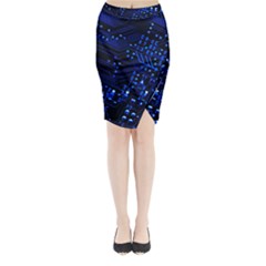 Blue Circuit Technology Image Midi Wrap Pencil Skirt by BangZart