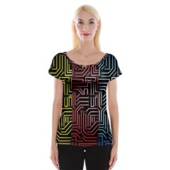 Circuit Board Seamless Patterns Set Cap Sleeve Tops by BangZart