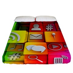 Colorful 3d Social Media Fitted Sheet (california King Size) by BangZart