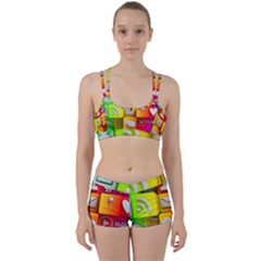 Colorful 3d Social Media Women s Sports Set by BangZart