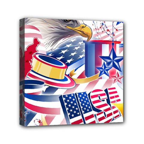 United States Of America Usa  Images Independence Day Mini Canvas 6  X 6  by BangZart