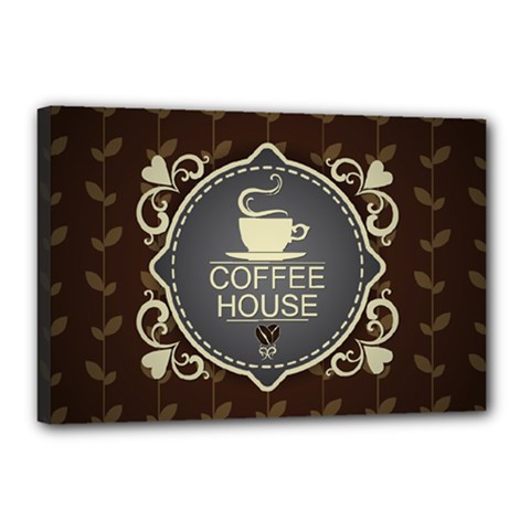 Coffee House Canvas 18  X 12  by BangZart