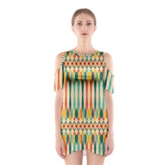 Festive Pattern Shoulder Cutout One Piece by linceazul