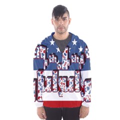 4th Of July Independence Day Hooded Wind Breaker (men) by Valentinaart