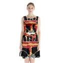 Nuclear Explosion Trump and Kim Jong Sleeveless Waist Tie Chiffon Dress View1