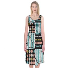 Distressed Pattern Midi Sleeveless Dress by linceazul