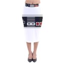 Video Game Controller 80s Velvet Midi Pencil Skirt View1