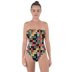 Colors On Black Tie Back One Piece Swimsuit by linceazul