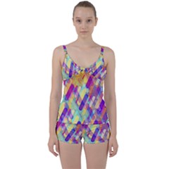 Colorful Abstract Background Tie Front Two Piece Tankini by TastefulDesigns
