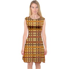 Plaid Pattern Capsleeve Midi Dress by linceazul