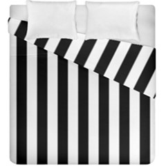Black And White Stripes Duvet Cover Double Side (king Size) by designworld65