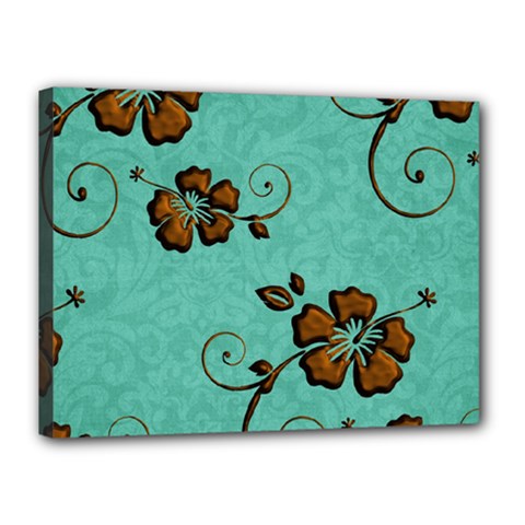Chocolate Background Floral Pattern Canvas 16  X 12  by Nexatart