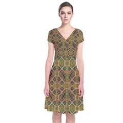 Roulette  Order Short Sleeve Front Wrap Dress by MRTACPANS
