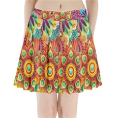 Colorful Abstract Pattern Kaleidoscope Pleated Mini Skirt by paulaoliveiradesign