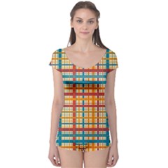Plaid Pattern Boyleg Leotard  by linceazul