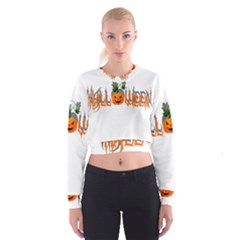 Halloween Cropped Sweatshirt by Valentinaart