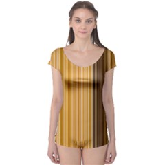 Brown Verticals Lines Stripes Colorful Boyleg Leotard  by Mariart