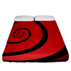 Double Spiral Thick Lines Black Red Fitted Sheet (king Size) by Mariart