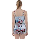 Funny Santa Claus With Snowman Tie Front Two Piece Tankini View2