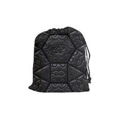 Tile Emboss Luxury Artwork Depth Drawstring Pouches (medium)  by Nexatart