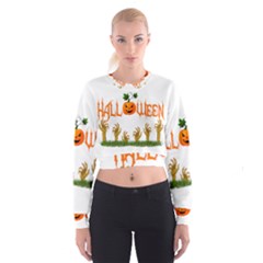 Halloween Cropped Sweatshirt by Valentinaart