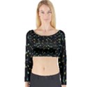Splatter Abstract Dark Pattern Long Sleeve Crop Top View1