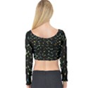 Splatter Abstract Dark Pattern Long Sleeve Crop Top View2