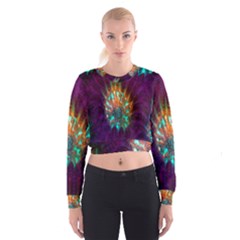 Live Green Brain Goniastrea Underwater Corals Consist Small Cropped Sweatshirt by Mariart