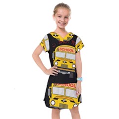 Back To School - School Bus Kids  Drop Waist Dress by Valentinaart