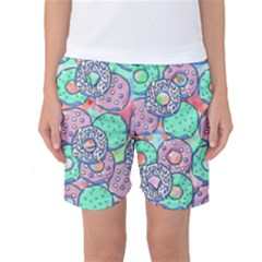 Donuts Pattern Women s Basketball Shorts by ValentinaDesign