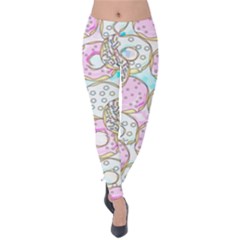 Donuts Pattern Velvet Leggings by ValentinaDesign