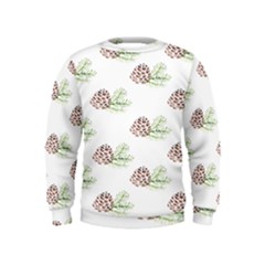 Pinecone Pattern Kids  Sweatshirt by Mariart