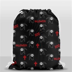 Death Pattern - Halloween Drawstring Bag (small) by Valentinaart