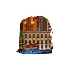 Shanghai Skyline Architecture Drawstring Pouches (medium)  by BangZart