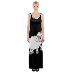 Unicorn Sheep Maxi Thigh Split Dress by Valentinaart