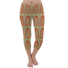 Arcs Pattern Capri Winter Leggings  by linceazul