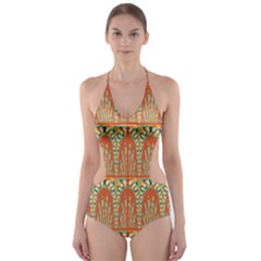 Arcs Pattern Cut-out One Piece Swimsuit by linceazul