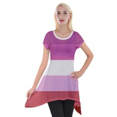 Lesbian Pride Flag Short Sleeve Side Drop Tunic by Valentinaart