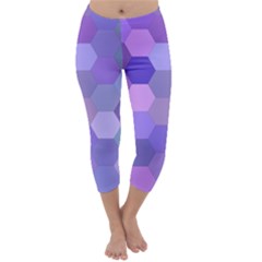 Purple Hexagon Background Cell Capri Winter Leggings  by Nexatart