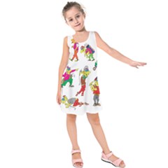 Golfers Athletes Kids  Sleeveless Dress by Nexatart