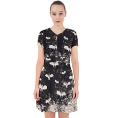 Vintage Halloween Bat Pattern Adorable In Chiffon Dress by Valentinaart