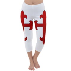 Crusader Cross Capri Winter Leggings  by Valentinaart