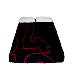 Neon Number Fitted Sheet (full/ Double Size) by Mariart