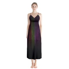 Line Rain Rainbow Light Stripes Lines Flow Button Up Chiffon Maxi Dress by Mariart