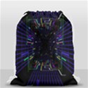 Seamless 3d Animation Digital Futuristic Tunnel Path Color Changing Geometric Electrical Line Zoomin Drawstring Bag (Small) View1