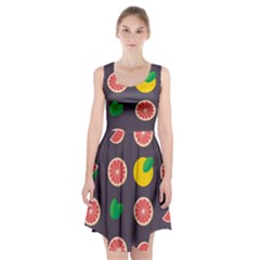 Wild Textures Grapefruits Pattern Lime Orange Racerback Midi Dress by Mariart