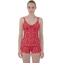 Xmas Pattern Tie Front Two Piece Tankini by Valentinaart