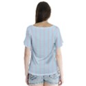 Bleu Pink Line Vertical V-Neck Flutter Sleeve Top View2