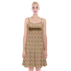 Cake Brown Sweet Spaghetti Strap Velvet Dress by Mariart